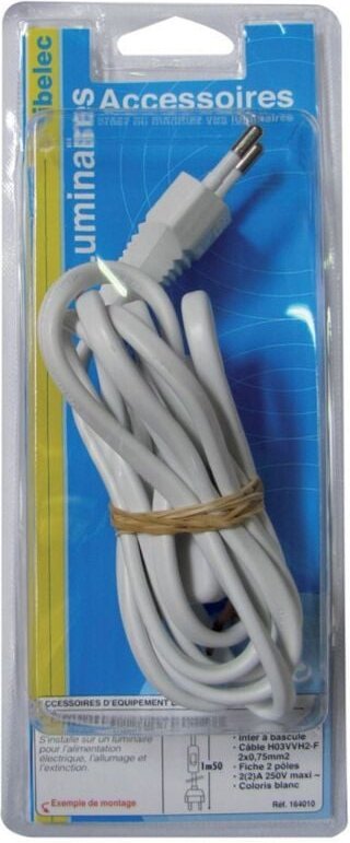 TIBELEC Kabel und Schalter, Kunststoff, weiß TIBELEC