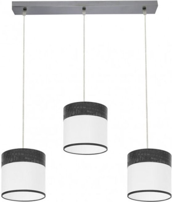 Cloe 3xe27 chrom/weiß-schwarz Holz regx60x16 cm