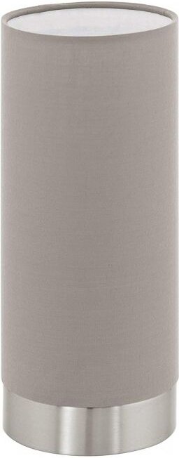 Dimmbare Tischleuchte 25,5 cm Taupe und Nickel matt Eglo Pasteri
