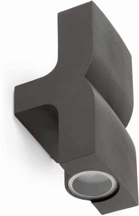 Faro Klamp - 2 Licht Outdoor Up Down Wand Licht Dunkelgrau IP44, GU10