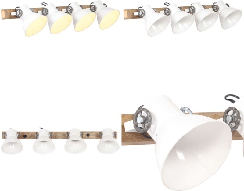 Wandlampe Industriestil Weiß 90x25 cm E27 - Industrielampen - Wandleuchte - Wohnraumbeleuchtung - Esszimmerlampe - Schla...