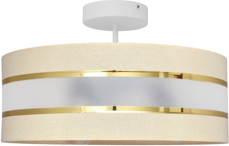 Helen Zylindrische Pendel-Deckenleuchte Ecru, Gold, Weiß 40cm - Helam