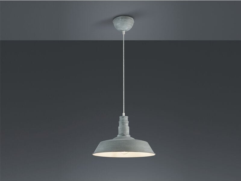 Defibrico - Retro Pendelleuchte will Lampenschirm Metall Betonoptik, ø 36cm