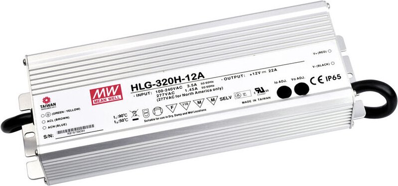 Mean Well HLG-320H-24 LED-Treiber, LED-Trafo Konstantspannung, Konstantstrom 320 W 13.3 A 24 V/DC P