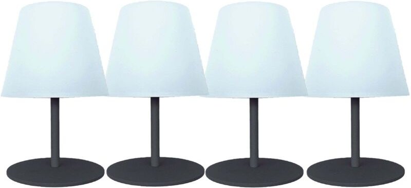 Set Mit 4 Kabellosen Led Tischlampen TWINS h16cm