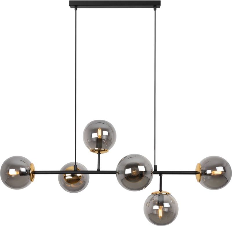 Siena Deckenleuchte Schwarz Und Gold 6 Flache Graphitlampen E14 Lange Arme