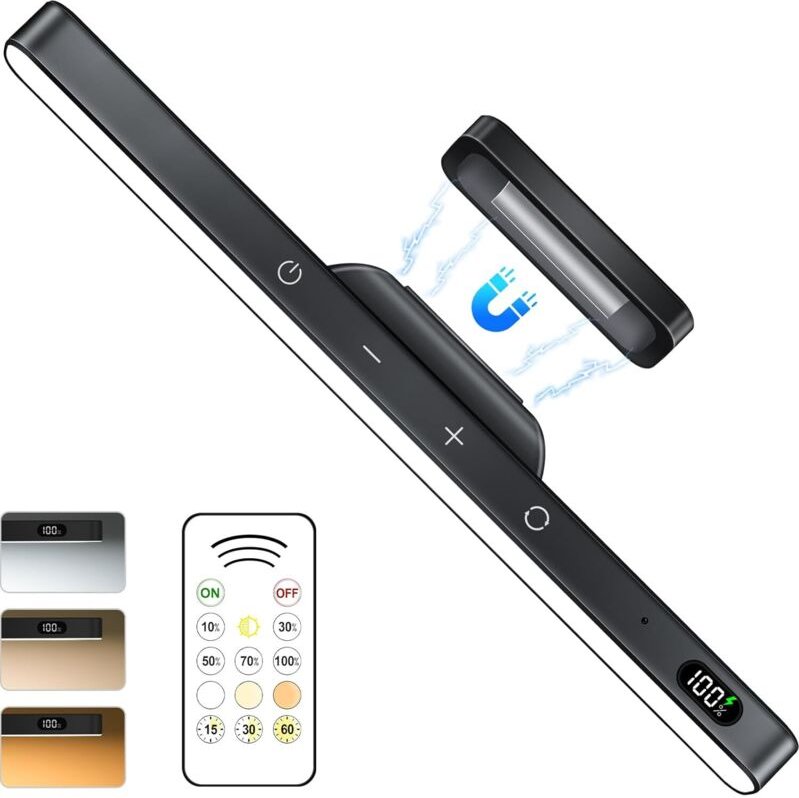 Dimmbare 3-W-Spiegelleuchte, 3-farbige, verstellbare Wandleuchte mit 120 LEDs, Touch-Steuerung, wiederaufladbarer 2000-m...