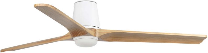 Faro Heywood Tub Großer Deckenventilator mit 3 Flügeln, Mattweiß, Kiefer, mit Licht 2700 – 4000 – 6000 K, Tuya Smart Sys...