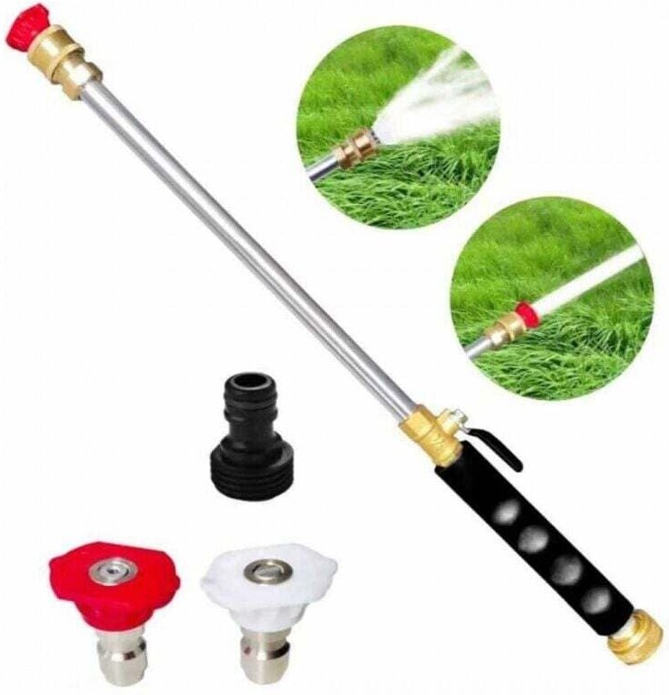 Strahldüse für Gartenschlauch, inkl. 2 Hochdruckdüsen und Schnellverbinder, Hochdruck-Hydrojet-Reinigungswerkzeuge zum A...