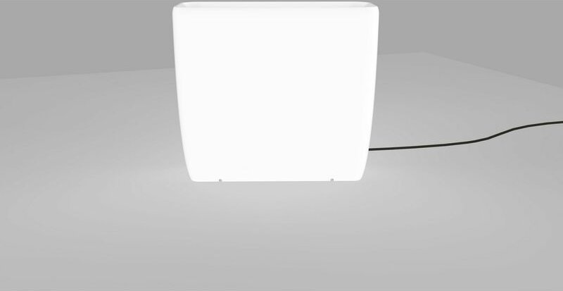 Beleuchteter Blumentopf außen Weiß mit Stecker Kabel b: 79 cm 2x E27 Außenleuchte Dekolicht Pflanzkübel Topf