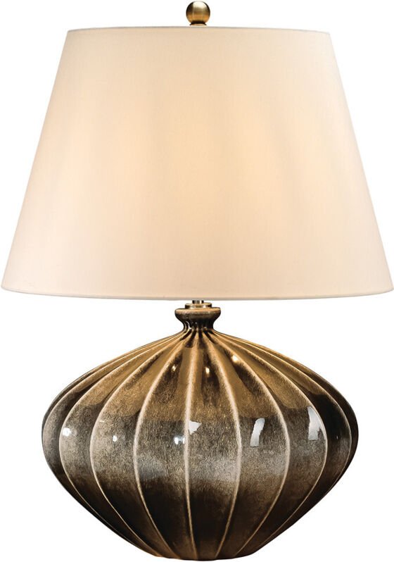 Rib Pumpkin - 1 Leuchttischlampe - Braun, Schwarz, E27 - Elstead