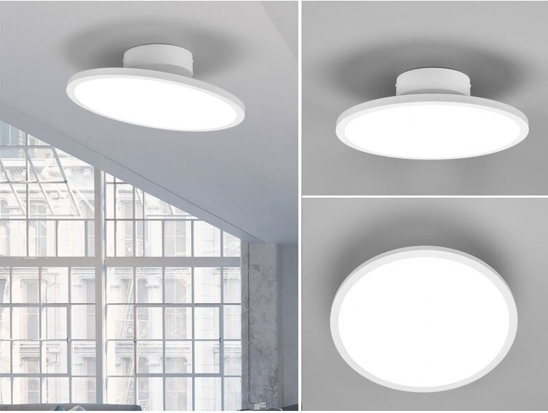 LED Deckenleuchte TRAY einflammig schwenkbar dimmbar Weiß, Ø 40cm