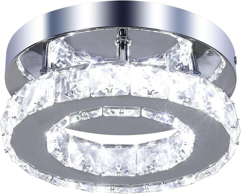 Thumbnail - Goeco - Moderne Kristall-LED-Deckenleuchte, 12 w Kristall-Kronleuchterleuchte, moderne Deckenbeleuchtung für Schlafzimme...