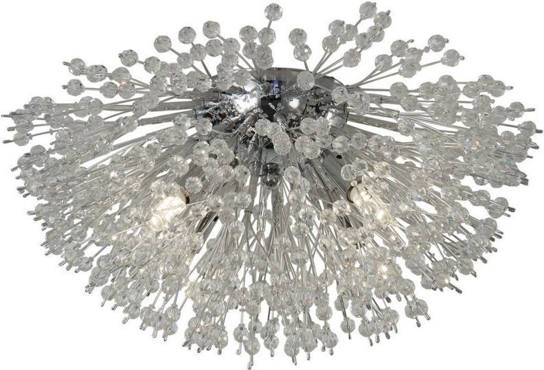 Searchlight - Sunburst 4 helles, bündiges Chrom, Glasperlen