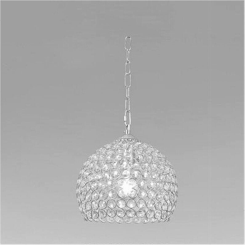 Trade Shop - Runder Hängeleuchter, Kuppelkristalle, Halbkugellampe, E27, Silber, 32361 -