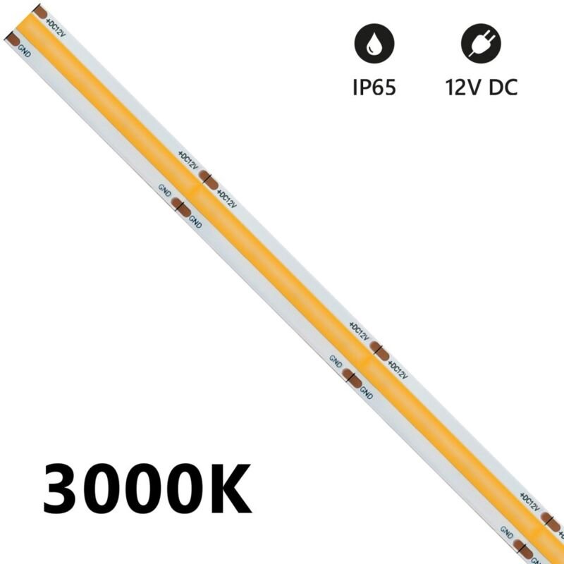 5 m cob IP65 einfarbiger LED-Streifen 15 w/mt 12 v – 4000 k