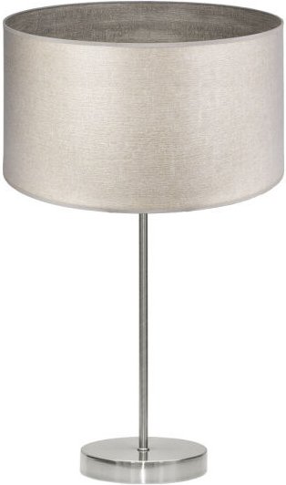 Tischleuchte tania 1xe27 nickel/holz grau 62x30x30 cm