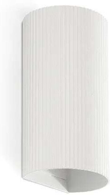 SOLE runde weiße geriffelte Wandleuchte 40542