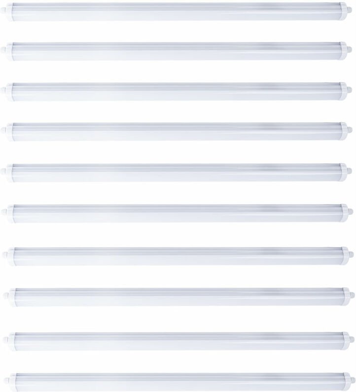 Wannenleuchte led Feuchtraumlampe weiß Werkstattleuchte Industrie IP65, Kunststoff, 1x led 48W 5760lm 4000K neutralweiß,...