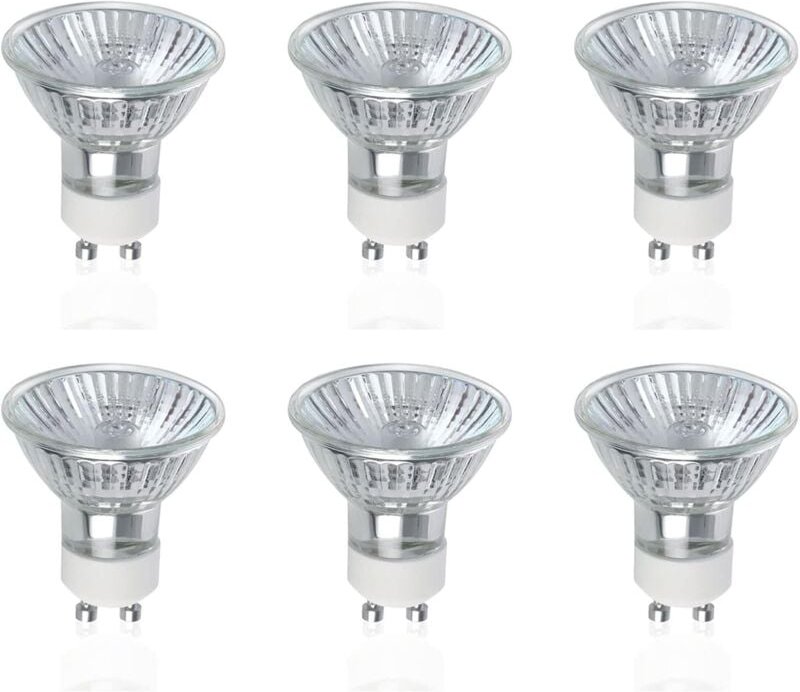 Ersandy - GU10-Halogenlampen, 6 Stück, 50 w, GU10-Halogenstrahler, ac 220 V–240 v, 700 Lumen, 40° Abstrahlwinkel, 2800 k...