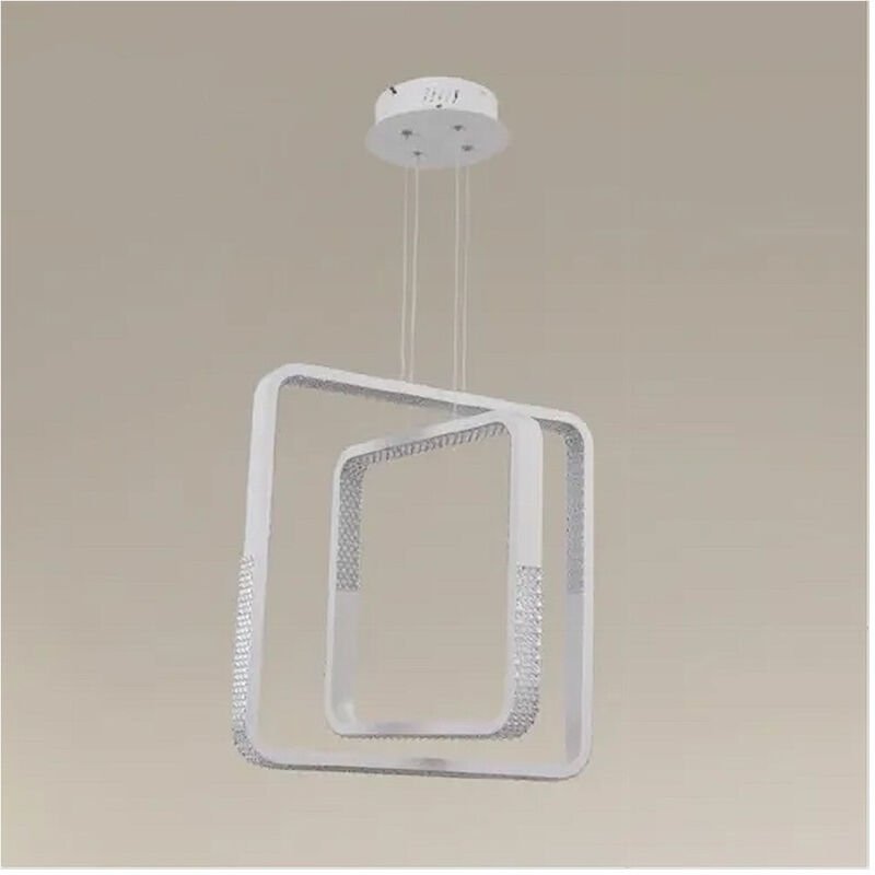 Thumbnail - Trade Shop - led-hängelampe 64W quadratischer kristall-effekt modern weiss 32187 -