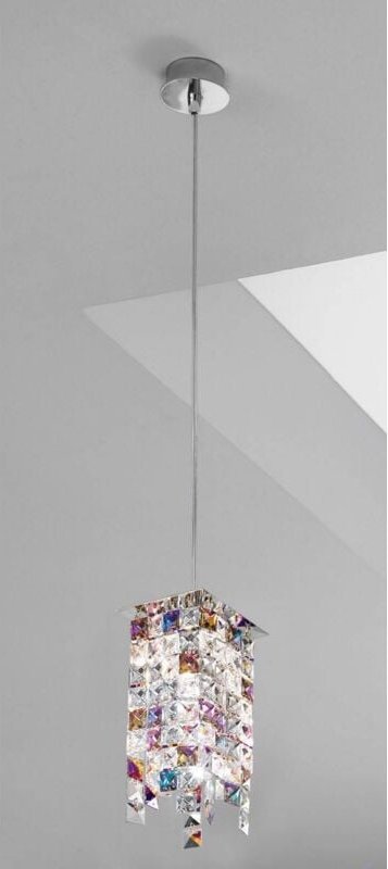 Prisma - Designer Kristall Pendelleuchte Chrom poliert, 1x G9 - Kolarz