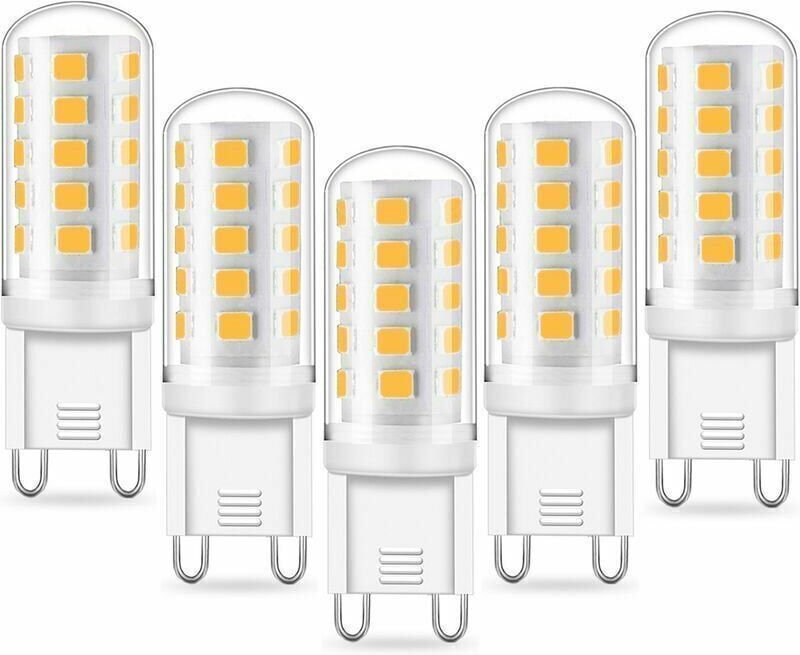 G9 5W LED-Lampe, entspricht 40W, Kaltweiß 6000K, 220–240V, 360° Abstrahlwinkel, nicht dimmbar, 5er-Pack