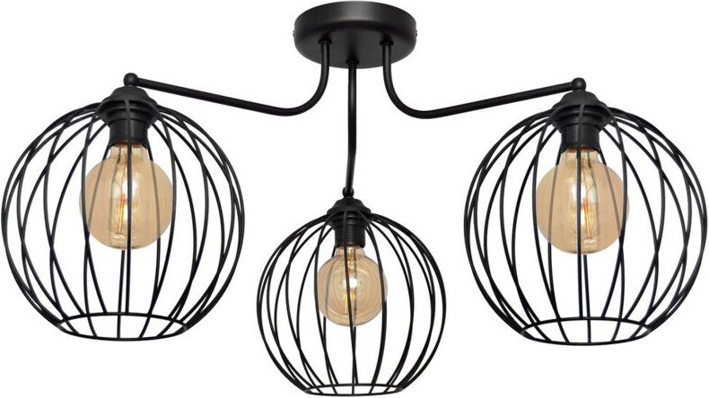 Helam - mercure Halbbündige Deckenleuchte mit mehreren Armen Schwarz 72cm