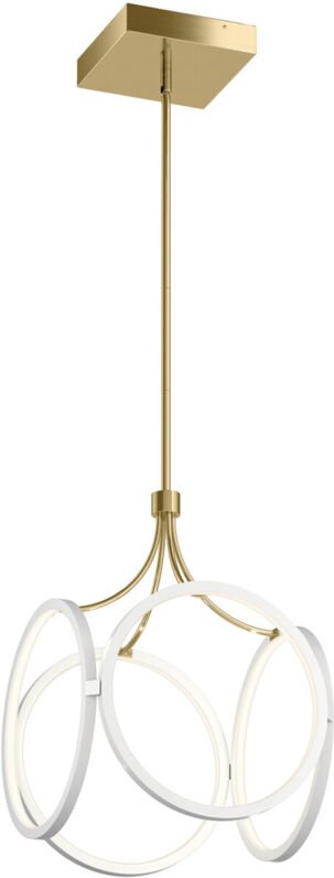 Thumbnail - Elstead - Kichler Ciri Integrierte LED-Pendel-Deckenleuchte Weiß mit Champagnergold, 3000K