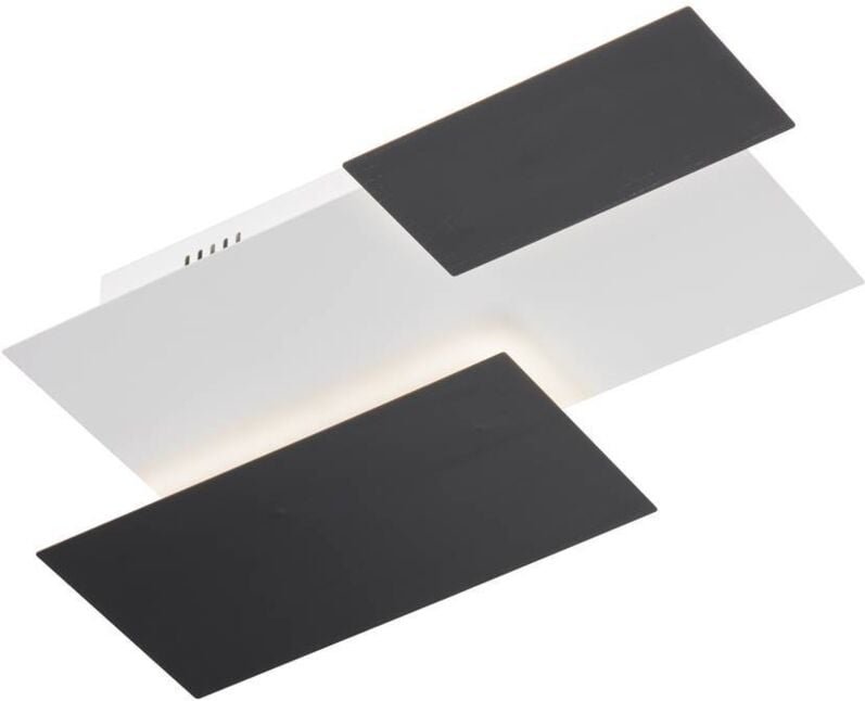 Wandlampe Esszimmerleuchte Glas satiniert Wandleuchte schwarz weiß Designleuchte, Metall, led 17,5 w 2100 lm, LxBxH 53x3...