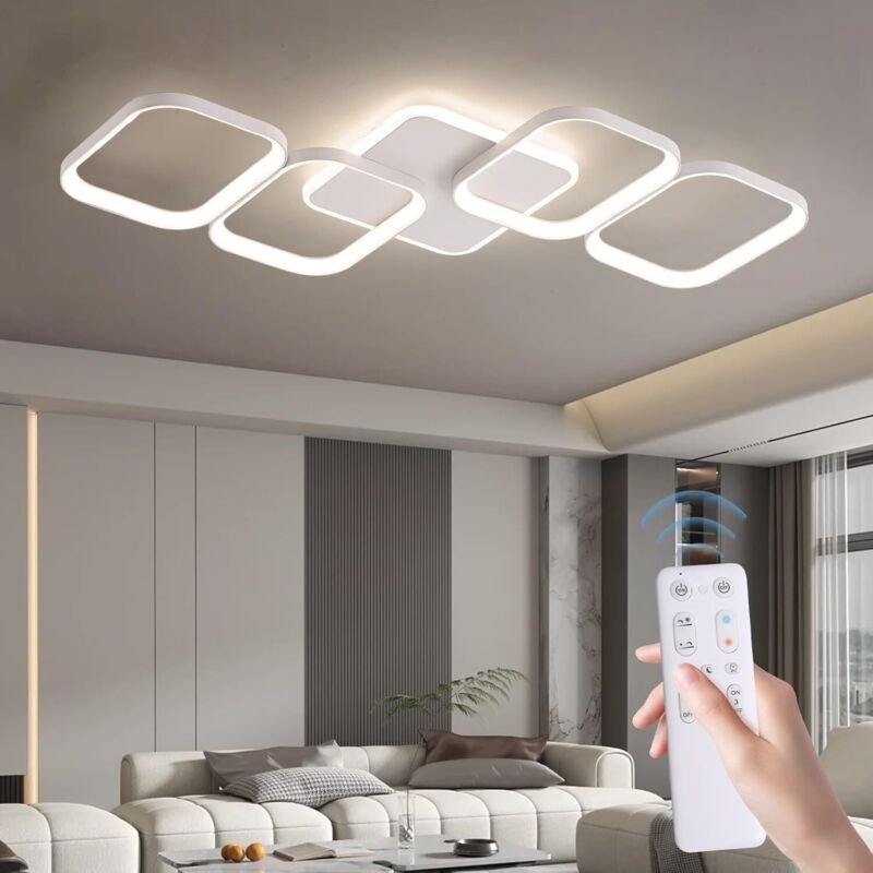 LED Deckenleuchte Modern »Vier Ringe« Design 50W dimmbar (2700-6500K) 5600LM, mit 2,4G Fernbedienung & Memory-Funktion, ...