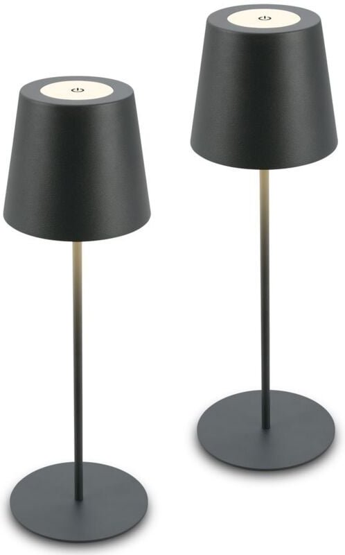 Thumbnail - 2x Briloner LED Akku Tischlampe Kabellos Lampe Höhenverstellbar Anthrazit 36cm