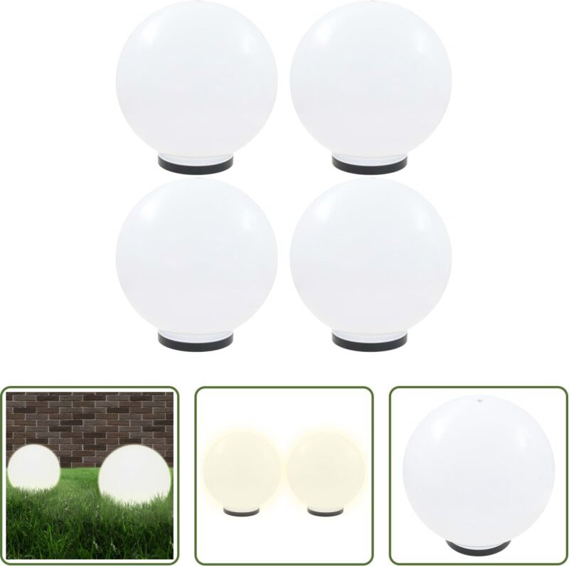 vidaXL Kugellampen - LED-Gartenleuchten 4 Stk. Kugelförmig 40 cm PMMA