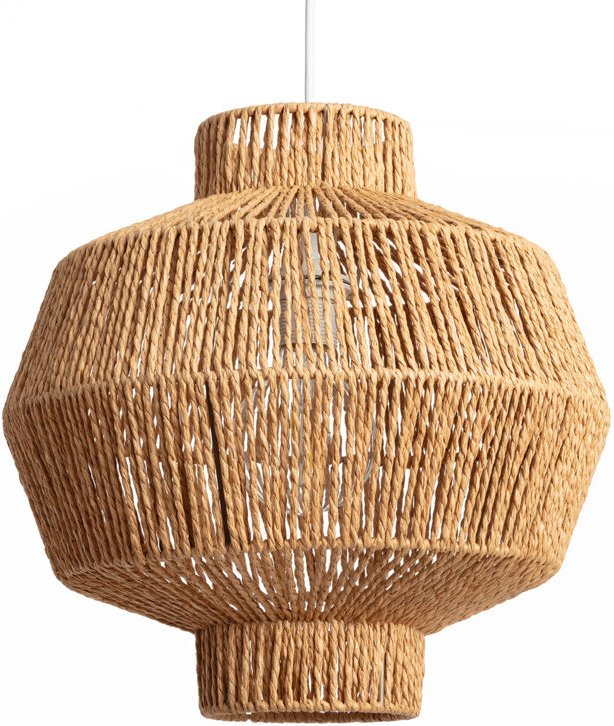 Pendelleuchte geflochtenem Papier Simara Braun