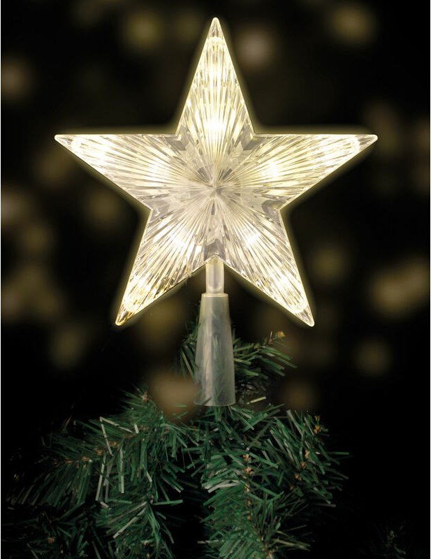 Thumbnail - Led Weihnachtsbaum Spitze 22 cm - 10 led - Beleuchteter Stern für den Christbaum mit Netzteil