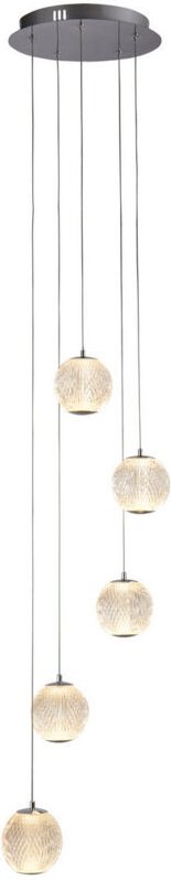 Allure 5-flammige Hängeleuchte, mehrfarbig, Chrom, klares Acryl - Searchlight