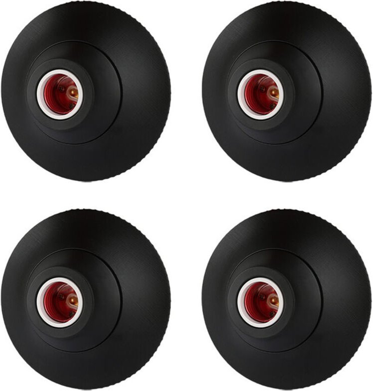 CILIA 4 Stück E27 Lampenfassung Deckenfassung - Aufputz Montage - Lampensockel Halterung für E26/E27 Glühbirnen - Kunsts...