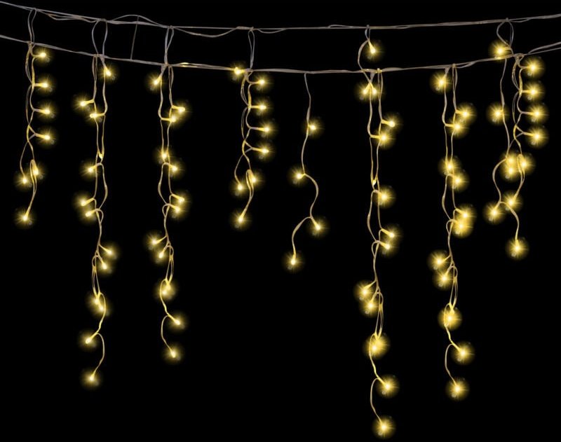 Wolketon 5M LED Eisregen Lichterkette Außen Innen Warmweiß Lichtervorhang 200 LEDs Eiszapfen Weihnachtsbeleuchtung 8 Mod...