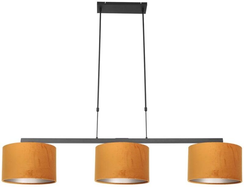 Steinhauer - hängeleuchte - Stang - schwarz - metall veloursstoff