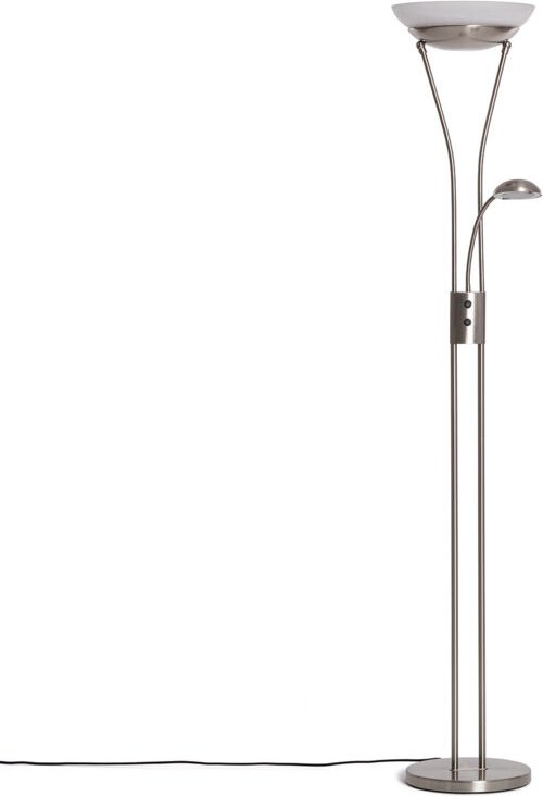 Efectoled - Stehlampe mit Leselicht Metall Ethan Silbern