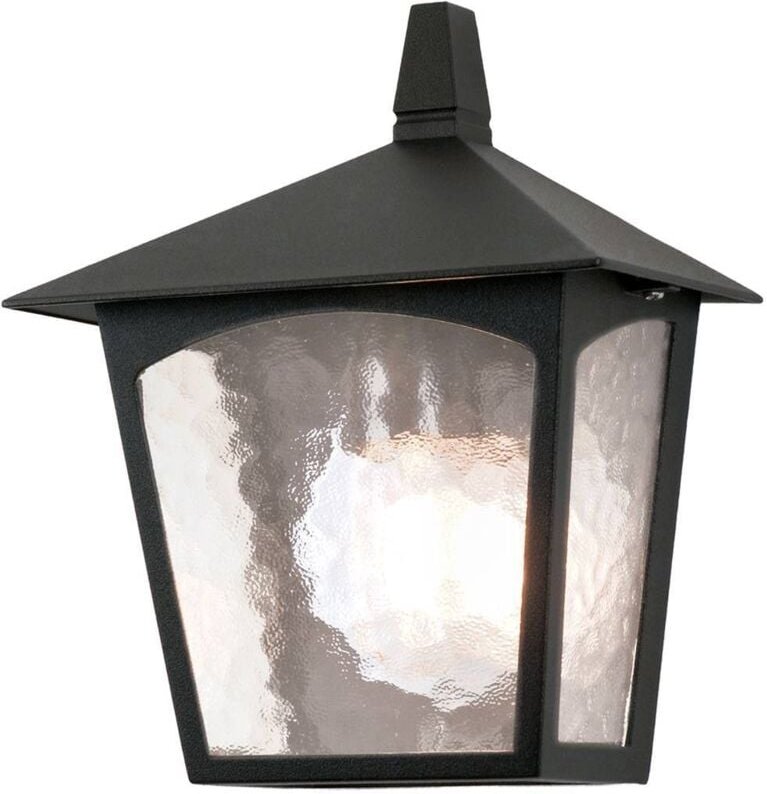 Elstead York - 1 leichte Deckenlaterne im Freien, schwarz, E27