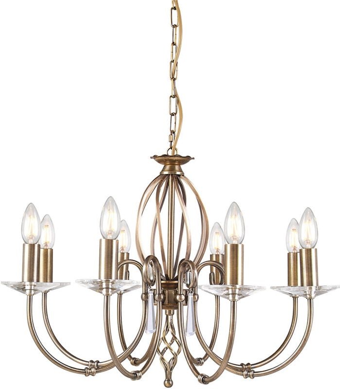 Elstead - Aegean - 8 Leichter Kronleuchter im Alter von Messing, E14