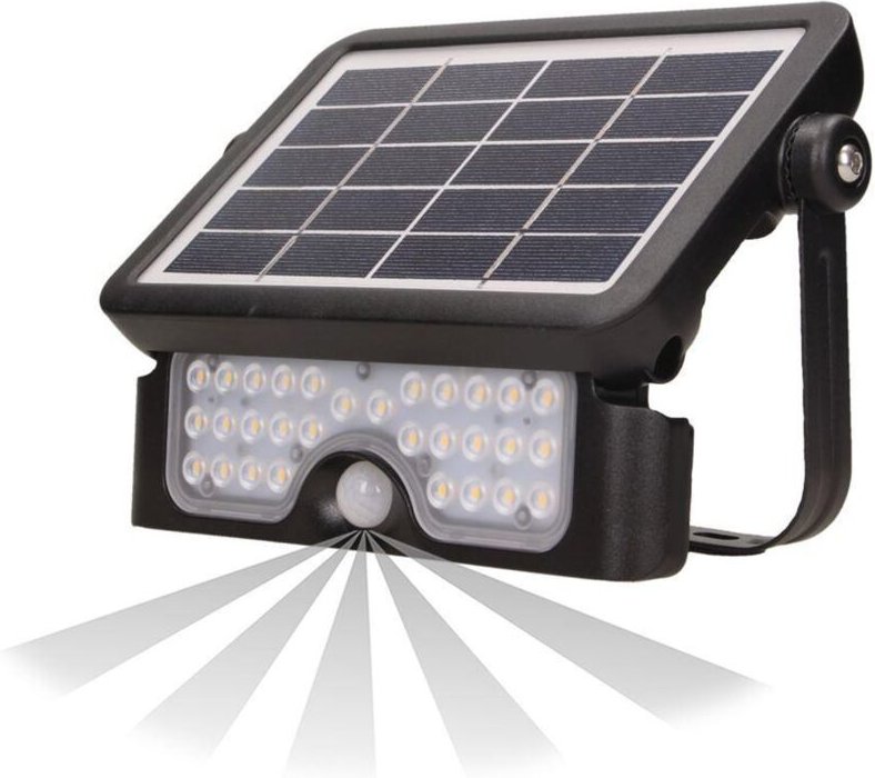 LUX LED 5W Solar Flutlicht mit Bewegungsmelder 4000K schwarz