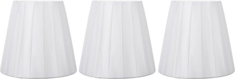 Eosnow 3 Stück Stoff-Lampenschirm, plissiert, zum Anklemmen, dekorativer Lampenschirm für Wandtisch, moderner E14-Kerzen...