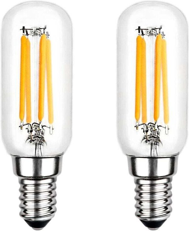 LED-Lampe, T25 E14, 4 W, warmweiß (2700 K), 400 lm, Röhrenglühlampe für Dunstabzugshauben, nicht dimmbar, 2er-Pack