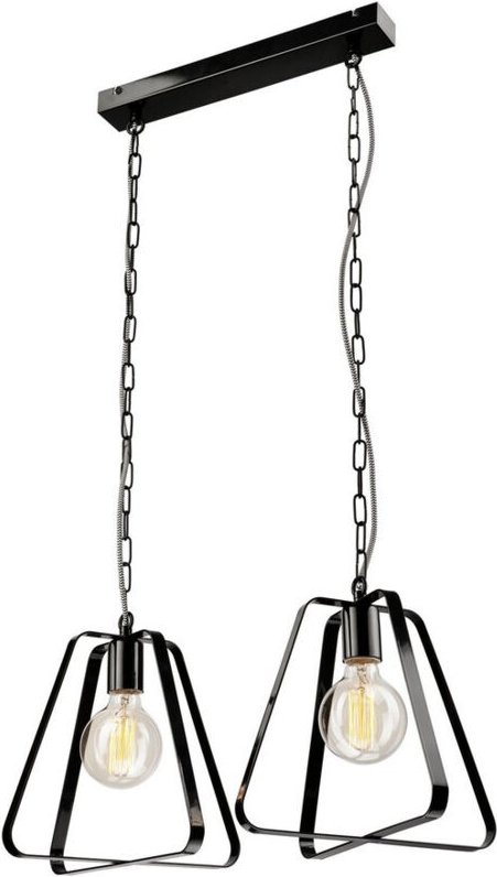 Lamkur Riccardo Drahtgestell-Pendel-Deckenleuchte Schwarz, 2x E27