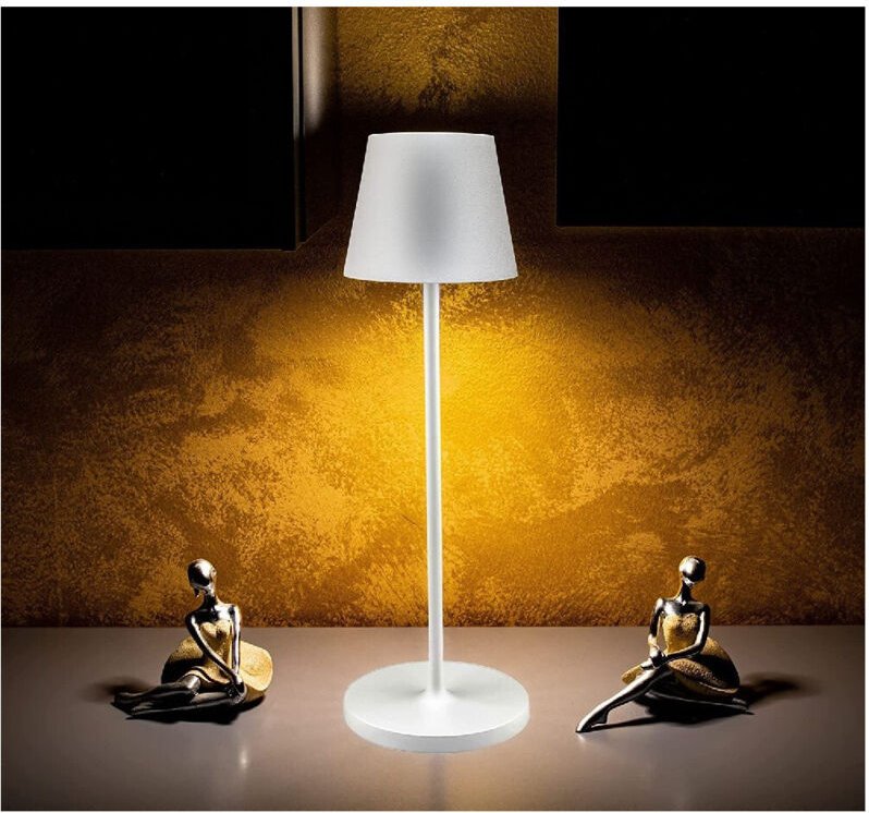 Trade Shop - Kabellose Tischleuchte led weiß dimmbar Touch warmweißes Licht 2 w -