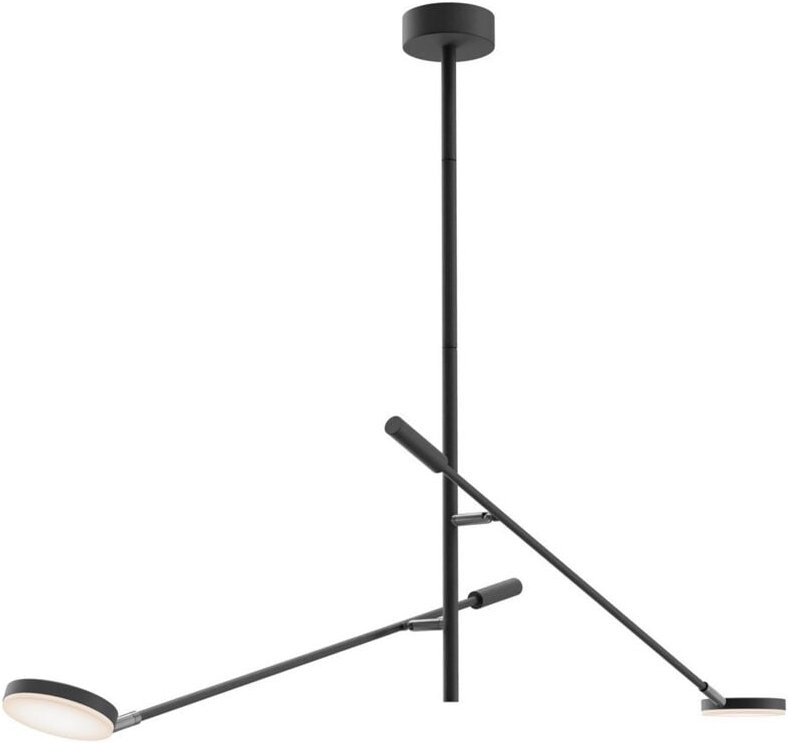 Maytoni Fad Moderne 2-armige integrierte LED-Deckenleuchte, halbbündig, Schwarz, 3000 K, 800 lm