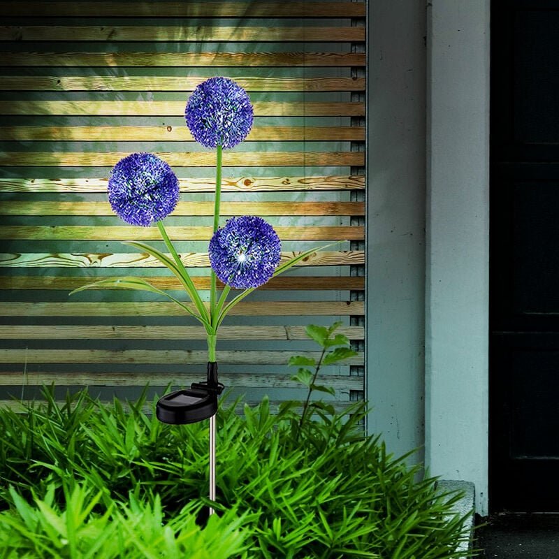 Außenleuchte Gartendeko led Solarlampe Pusteblume Erdspieß Terrassenlampe, Edelstahl Kunststoff, neutralweiß, DxH 23x75 ...