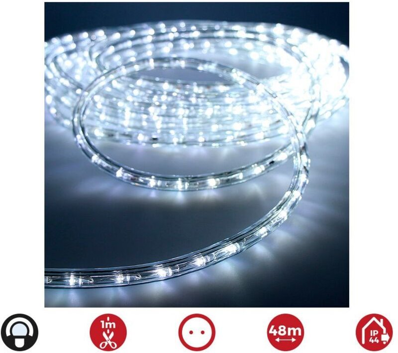 Festes 2-Wege-Flexrohr 48 m 30 LEDs/m Kaltweiß (Innen-Außen)